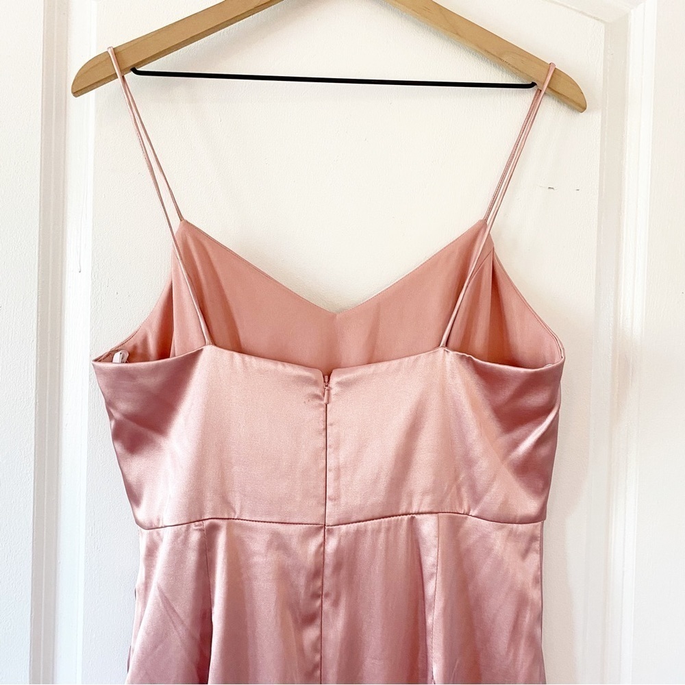 AFTER SIX Draped Desert Rose Satin Midi Formal Dress NWT - Picture 8 of 10